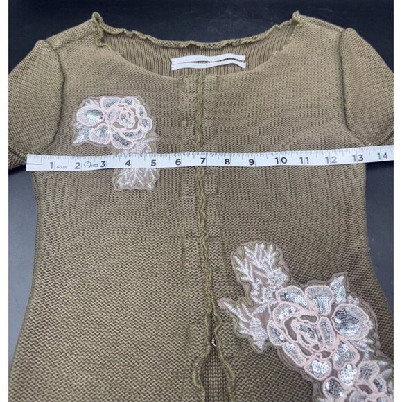 Urban Outfitters Silence + Noise Floral Applique Hook Eye Sweater Top Sz XS - Picture 6 of 8